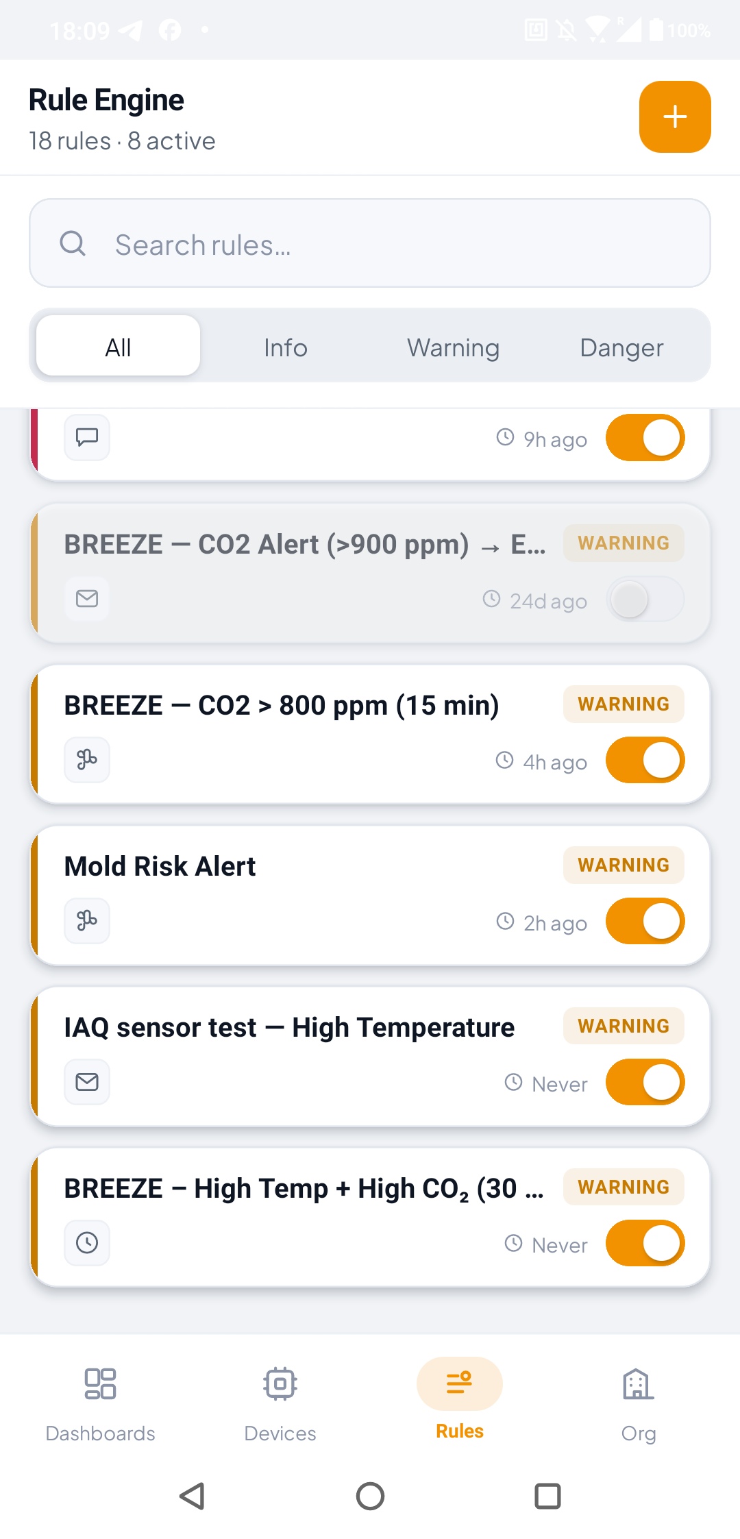Widgelix mobile app alert detail