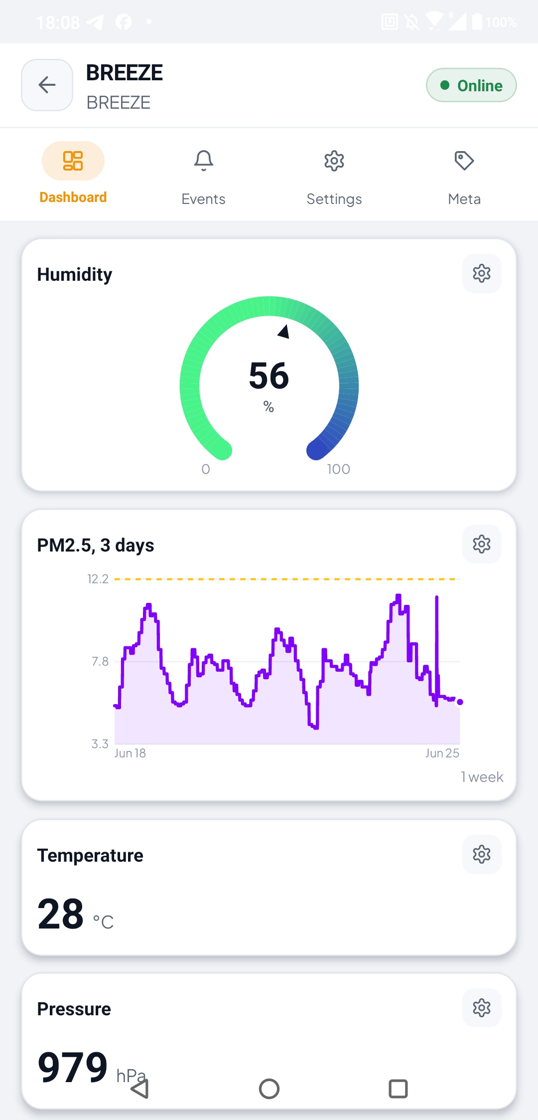 Widgelix mobile app dashboard with widgets