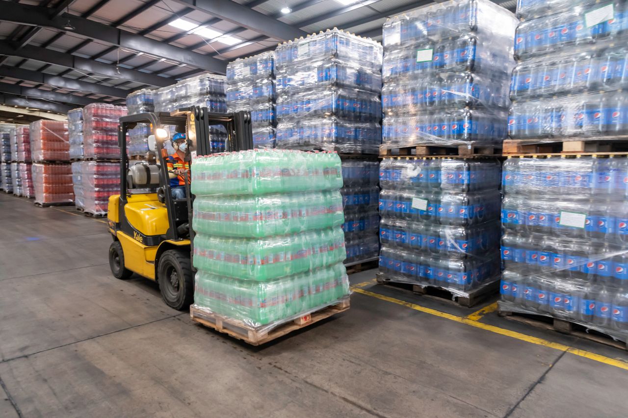 Retail stockroom with racking