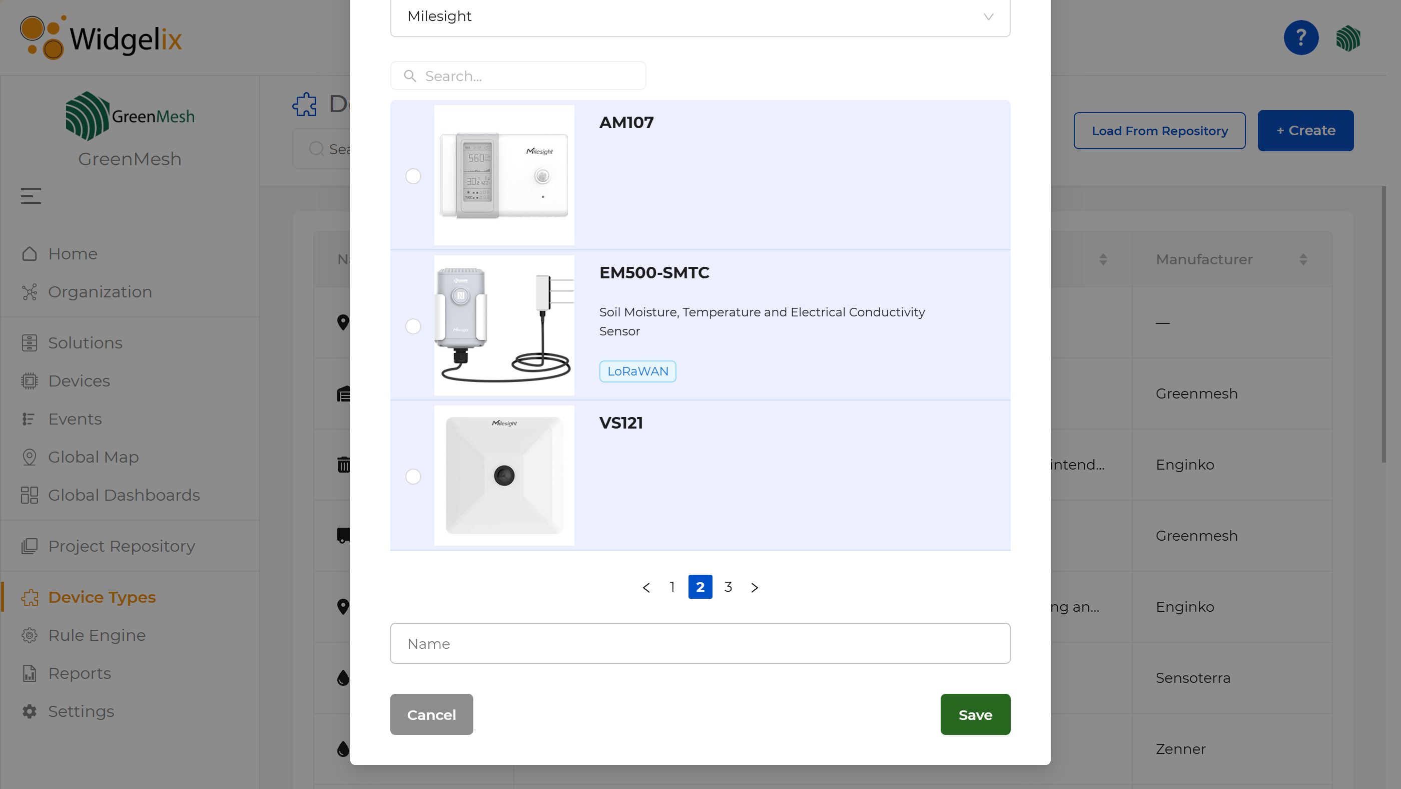 Widgelix device repository